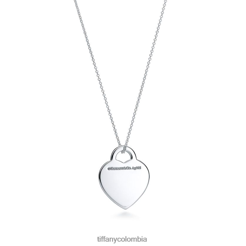 Tiffany colgante de etiqueta de corazón unisexo 2J40B8367 joyas en plata, mediano