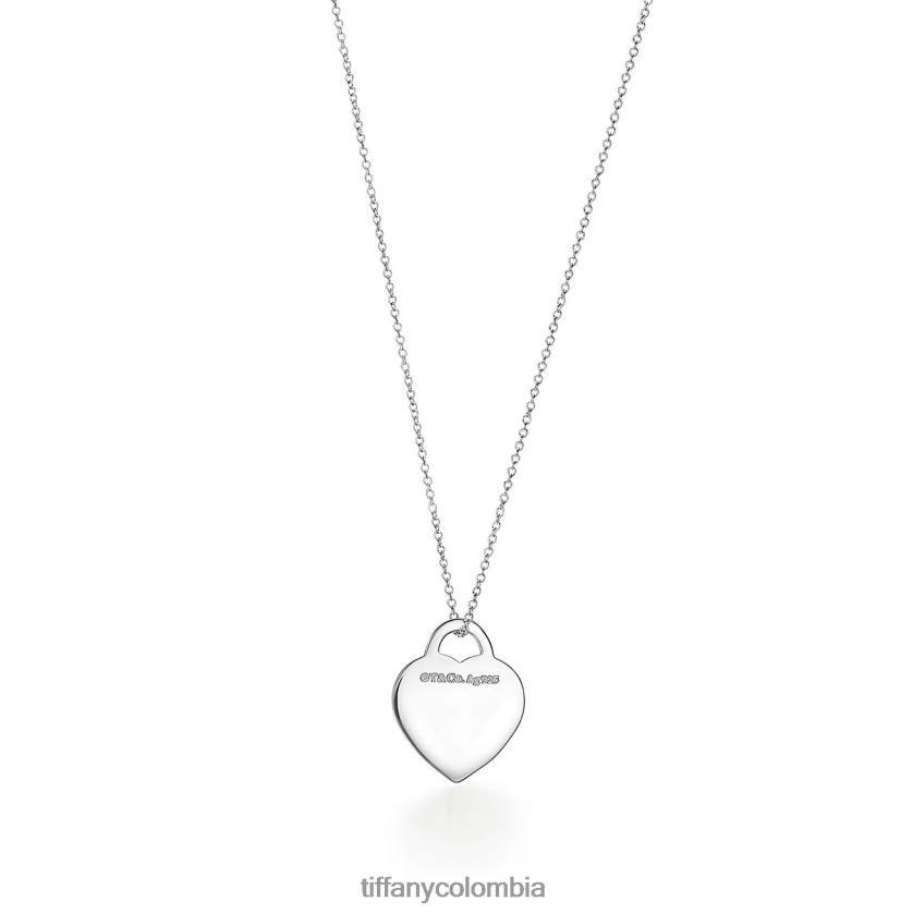 Tiffany colgante de etiqueta de corazón unisexo 2J40B8405 joyas en plata de primera ley con un diamante, pequeño