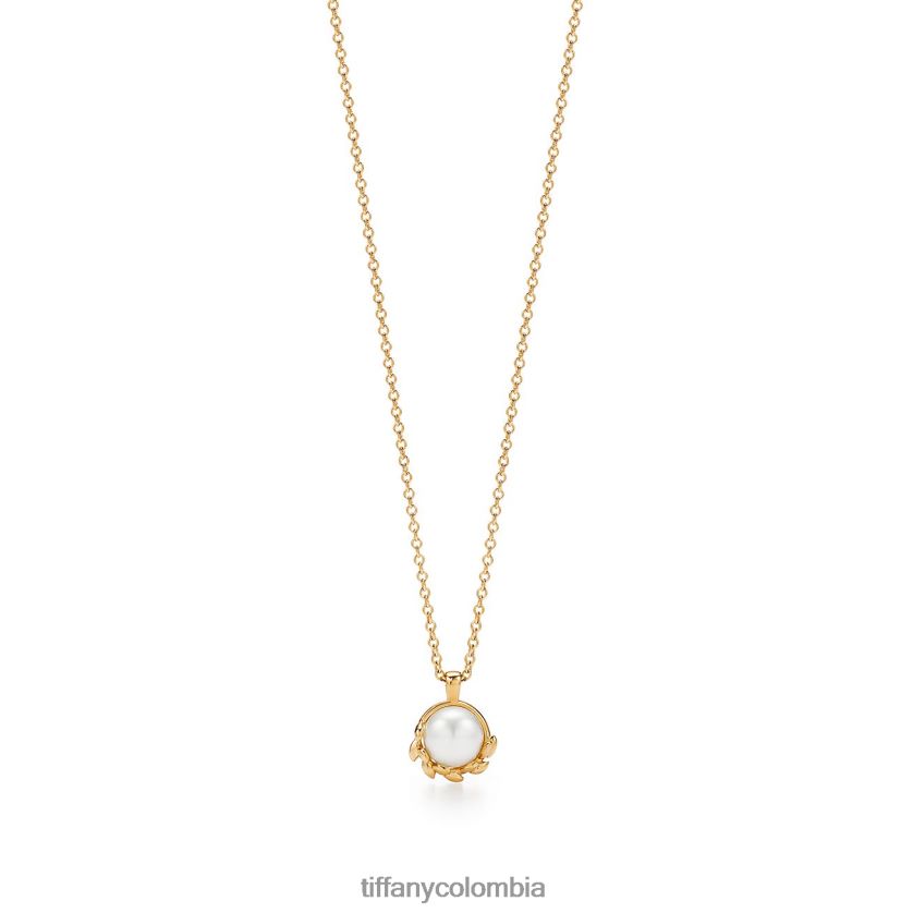 Tiffany colgante de hoja de olivo unisexo 2J40B841 joyas