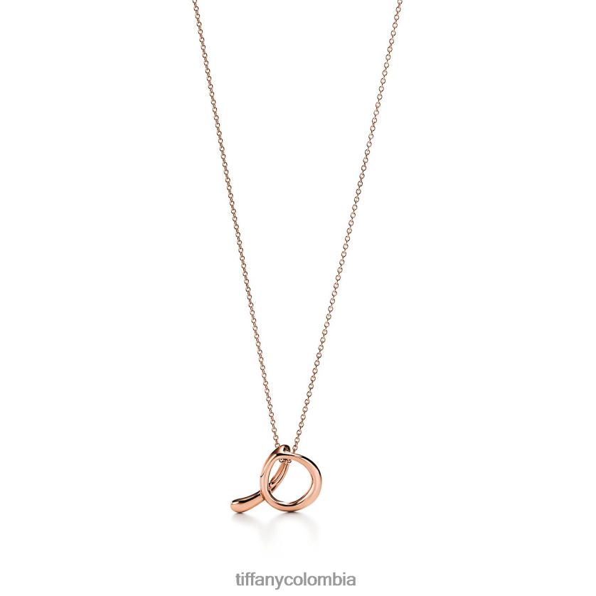 Tiffany colgante de la letra "a" unisexo 2J40B8353 joyas en oro rosa de 18k con diamantes