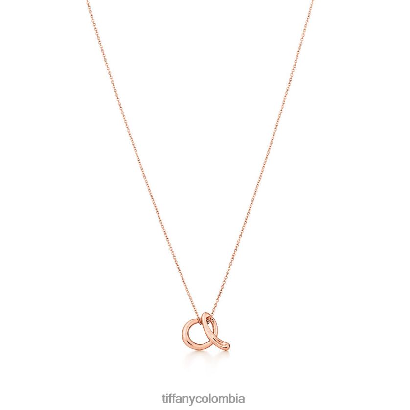 Tiffany colgante de letra del alfabeto a unisexo 2J40B8138 joyas en oro rosa, mini