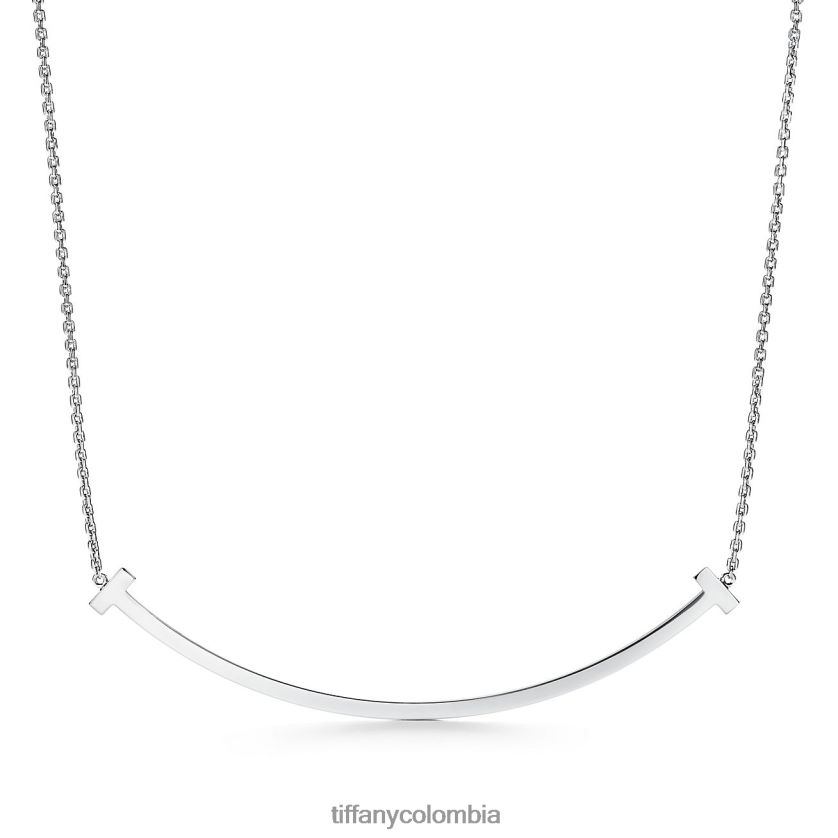 Tiffany colgante de sonrisa extra grande en oro blanco de 18 k unisexo 2J40B8473 joyas