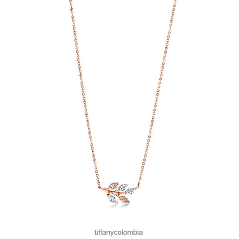 Tiffany colgante de vid de diamantes en oro rosa de 18 k unisexo 2J40B863 joyas