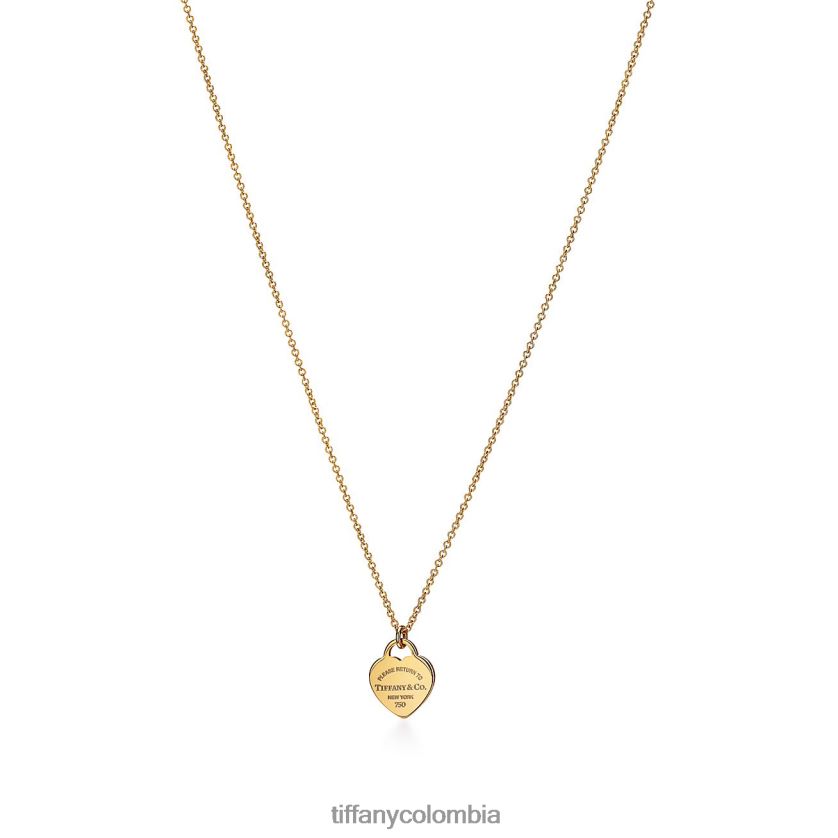 Tiffany colgante mini con etiqueta de corazón unisexo 2J40B839 joyas en oro amarillo