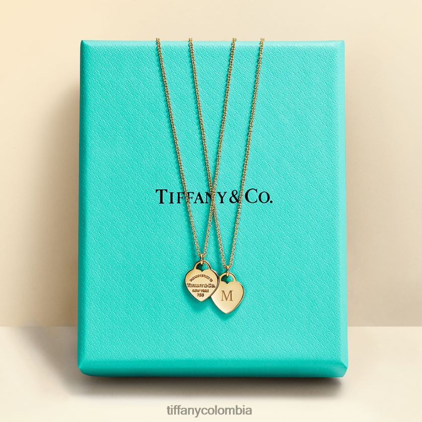 Tiffany colgante mini con etiqueta de corazón unisexo 2J40B839 joyas en oro amarillo