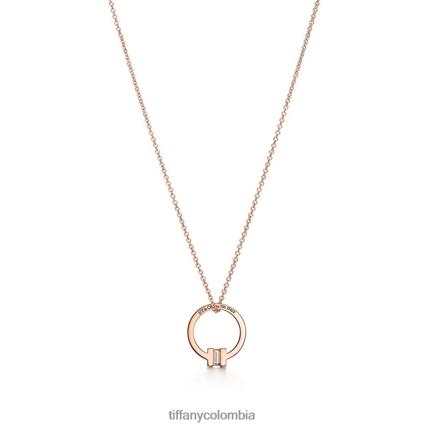 Tiffany colgante unisexo 2J40B8468 joyas en oro rosa de 18k con un diamante baguette