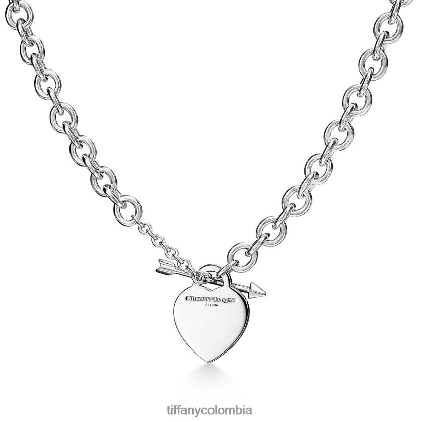 Tiffany collar con etiqueta de corazón enamorado unisexo 2J40B837 joyas en plata, mediano