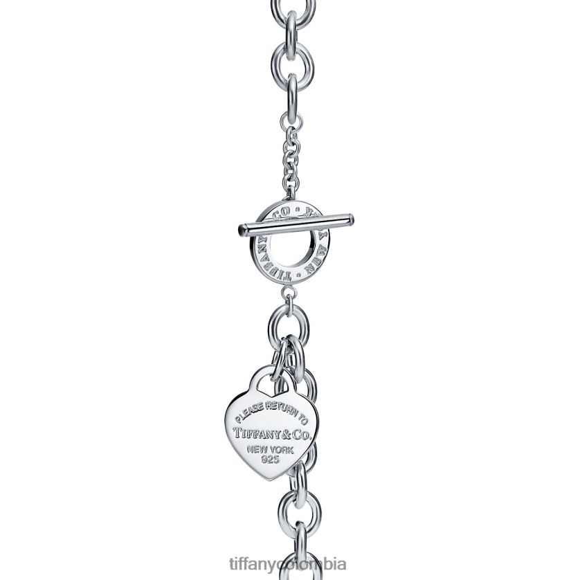 Tiffany collar con etiqueta de corazón unisexo 2J40B8142 joyas en plata