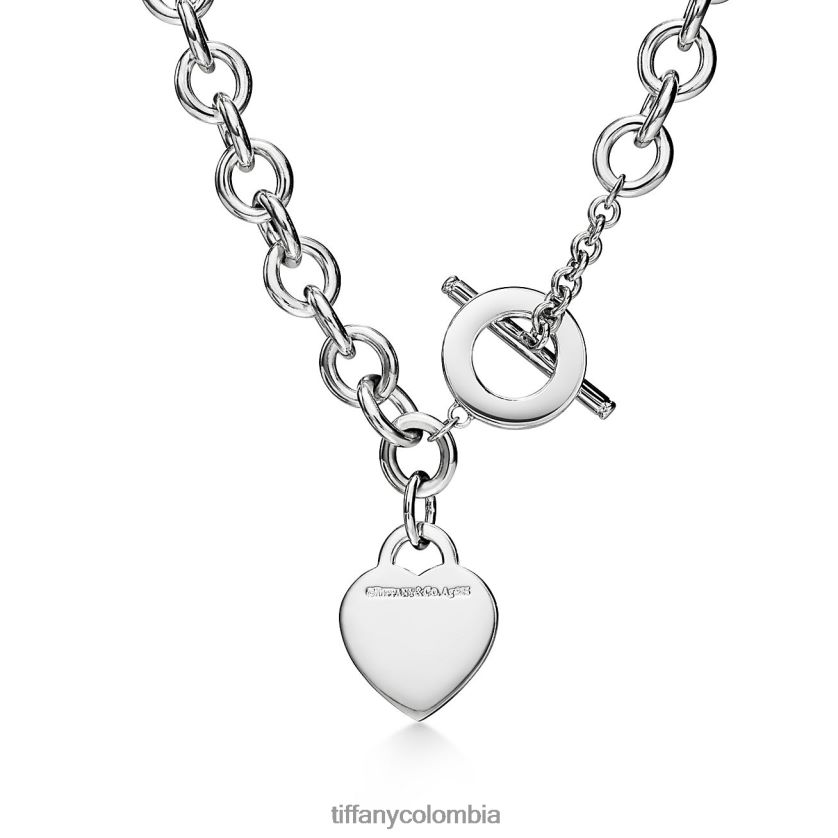 Tiffany collar con etiqueta de corazón unisexo 2J40B891 joyas en plata con un diamante, mediano