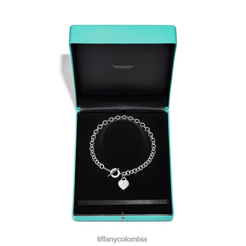 Tiffany collar con etiqueta de corazón unisexo 2J40B891 joyas en plata con un diamante, mediano