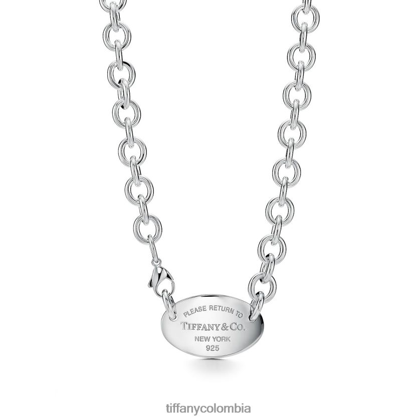 Tiffany collar con etiqueta ovalada unisexo 2J40B8249 joyas