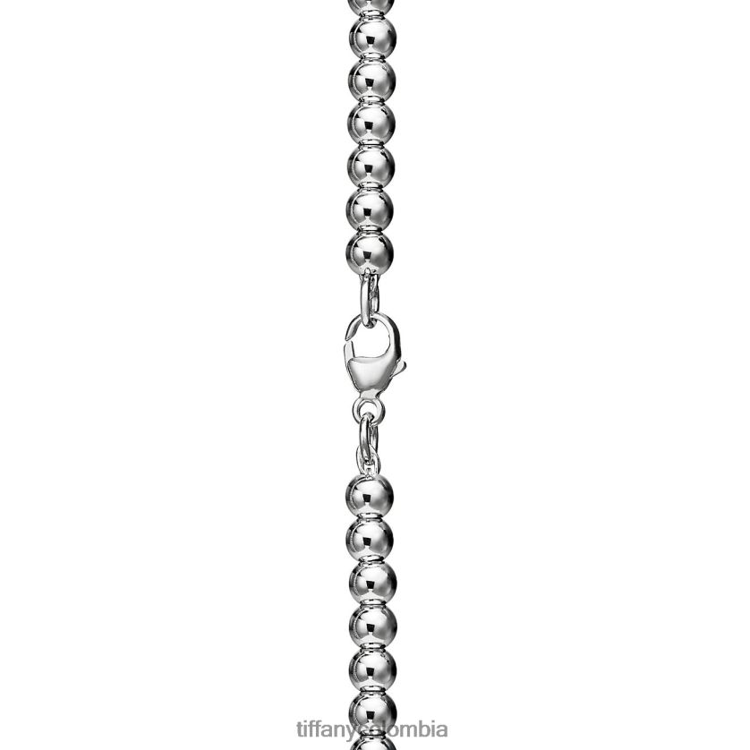 Tiffany collar de cuentas con etiqueta de corazón unisexo 2J40B8188 joyas en plata con un diamante, pequeño