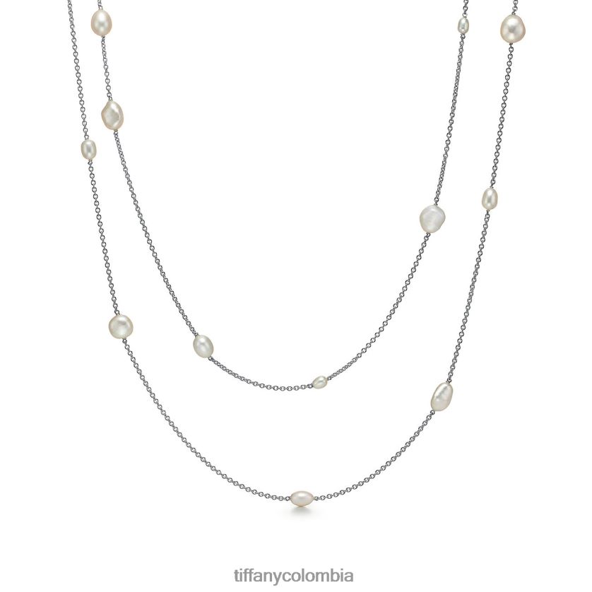 Tiffany collar de perlas cortadas a medida unisexo 2J40B8146 joyas