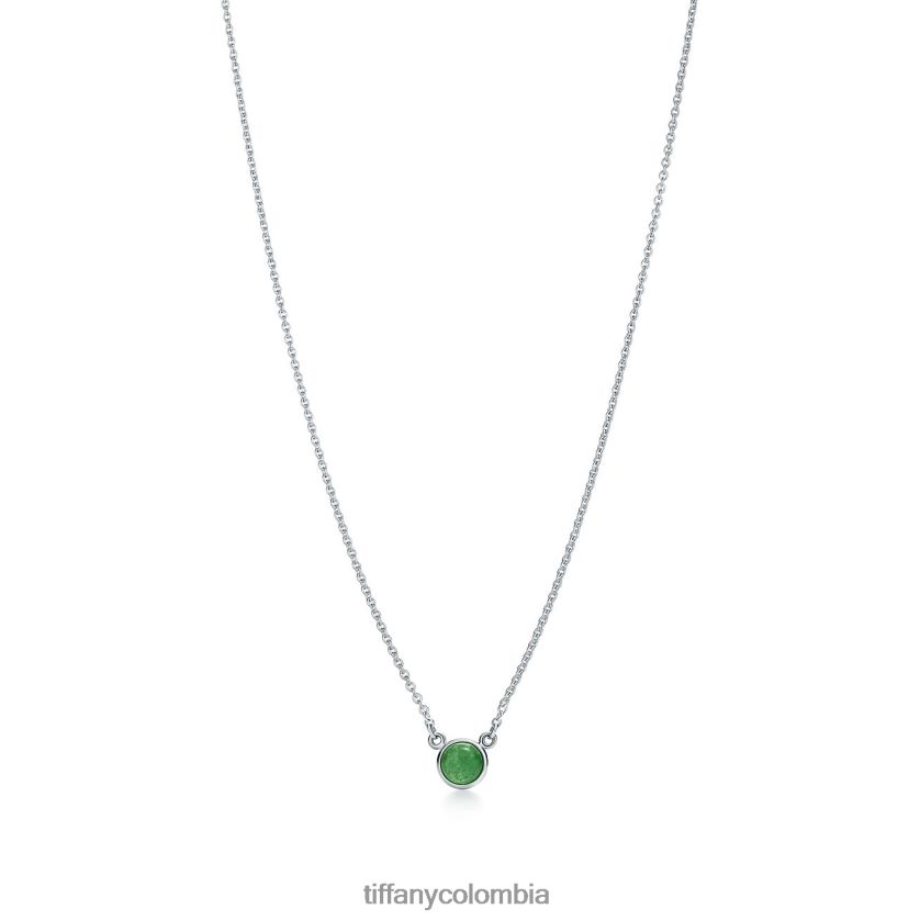 Tiffany color cortado a tamaño colgante de cabujón de aventurina verde unisexo 2J40B8494 joyas en plata