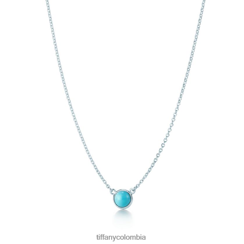 Tiffany color cortado a tamaño colgante turquesa unisexo 2J40B8478 joyas en plata - Haga un click en la imagen para cerrar