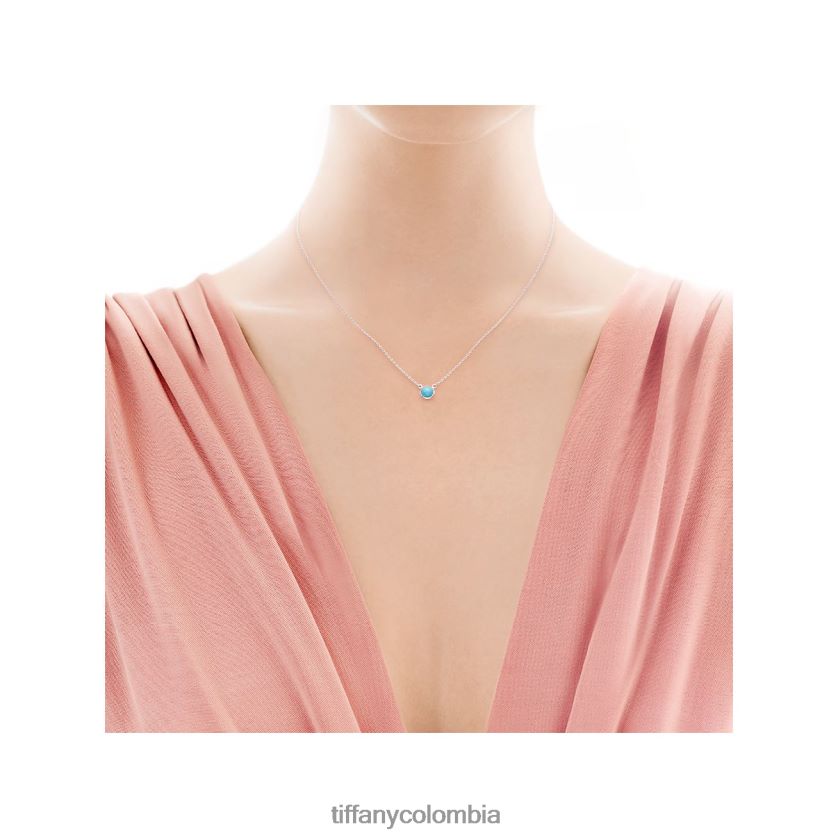 Tiffany color cortado a tamaño colgante turquesa unisexo 2J40B8478 joyas en plata