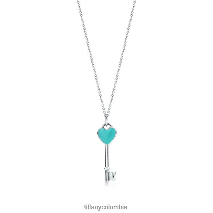 Tiffany llave del corazon unisexo 2J40B8424 joyas en plata con acabado de esmalte azul, mini