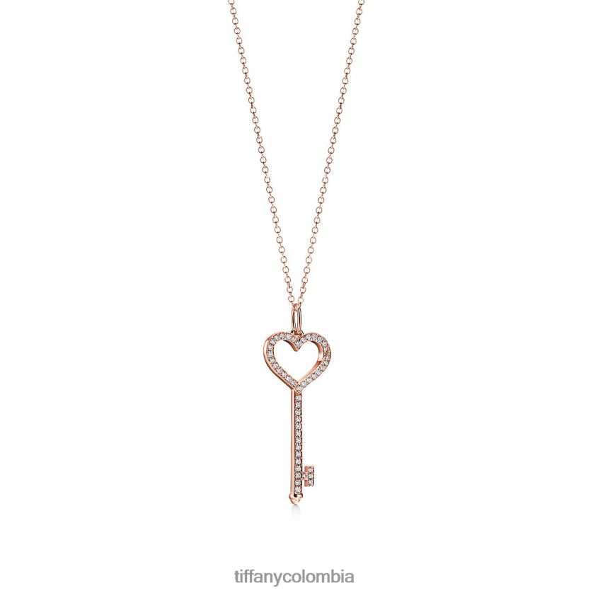 Tiffany llave del corazon unisexo 2J40B8436 joyas en oro rosa con diamantes, pequeño