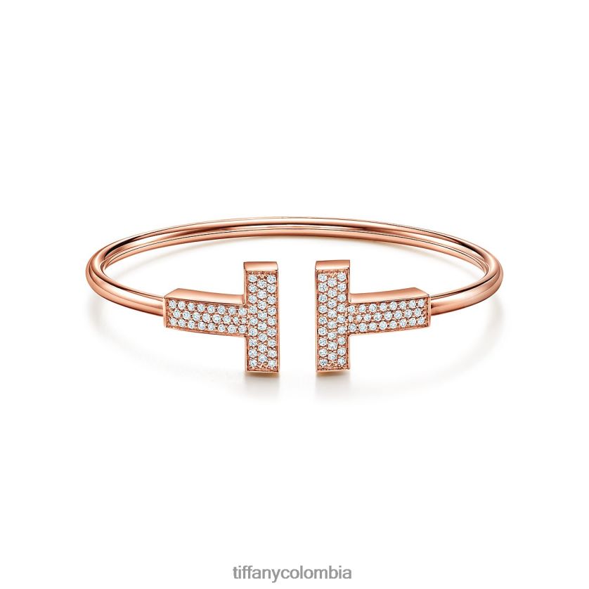 Tiffany pulsera ancha de alambre con diamantes unisexo 2J40B81249 joyas