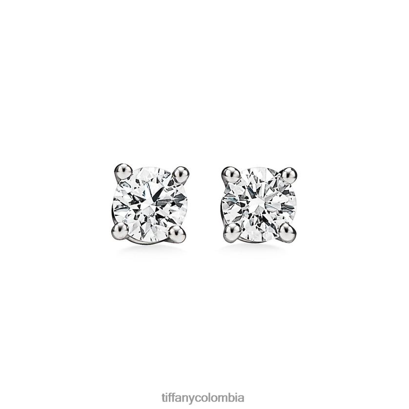 Tiffany aretes con solitario de diamantes unisexo 2J40B8700 joyas en platino