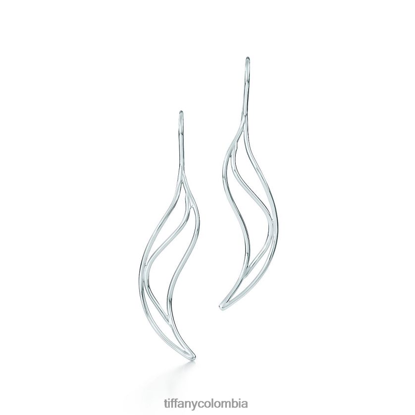 Tiffany pendientes de olas unisexo 2J40B8968 joyas