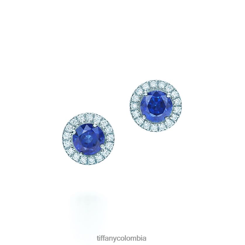 Tiffany pendientes de zafiros y diamantes unisexo 2J40B8935 joyas